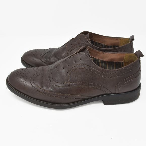 *J&M EST 1850 Brown Leather Sz 10 Wingtip Oxford main image 5